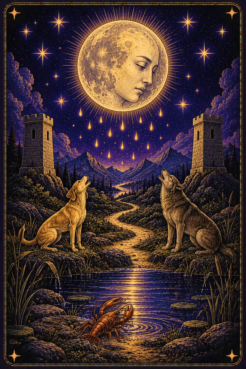 Ilustração da carta A Lua