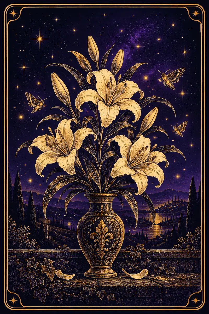 Ilustração da carta Lírio