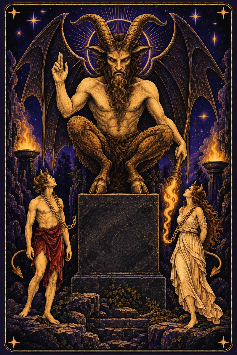 Ilustração da carta O Diabo