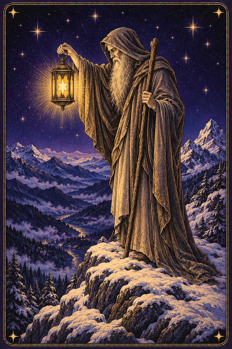Ilustração da carta O Eremita