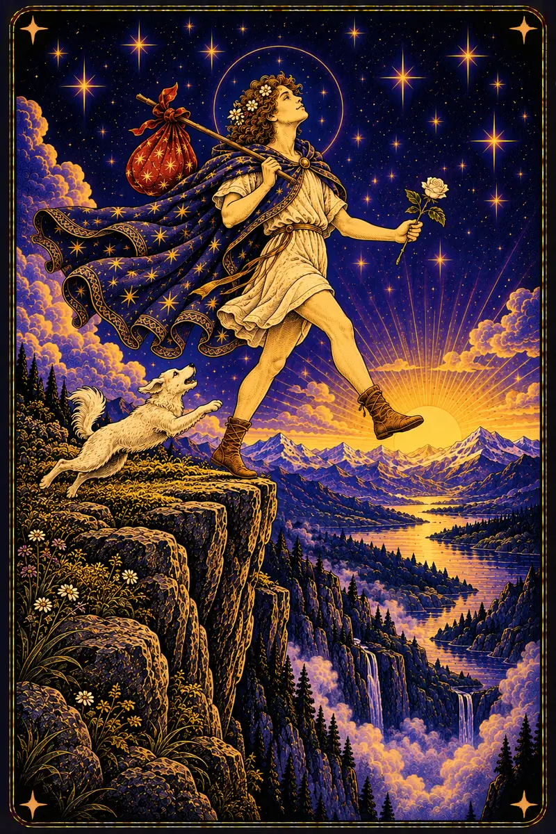 Ilustração da carta O Louco